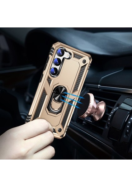 Samsung Galaxy S23 Için+ Düşüş Geçirmez Askeri Sınıf Vaka Yüzüğü Kickstand Tasarım Pc+ Tpu Geri Kapak-Sold (Yurt Dışından) fiyatları