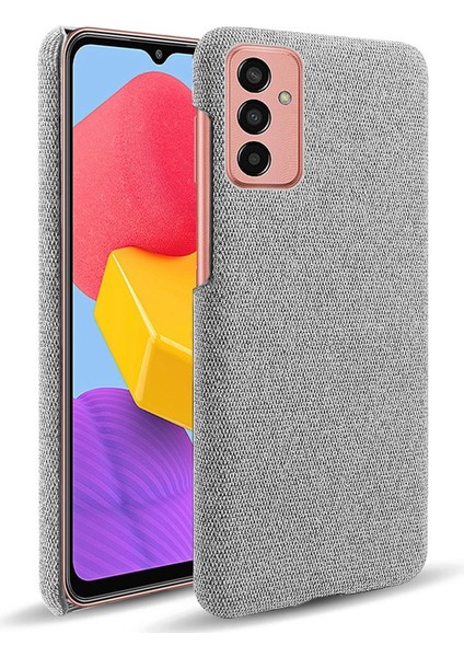 Samsung Galaxy M13 Için 4g Mobil Telefon Kılıfı Kabuk Şok Emici Düz Renk Sert Pc+Bez Telefon Kapak Işık Gri (Yurt Dışından)