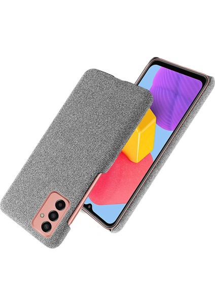 Samsung Galaxy M13 Için 4g Mobil Telefon Kılıfı Kabuk Şok Emici Düz Renk Sert Pc+Bez Telefon Kapak Işık Gri (Yurt Dışından)