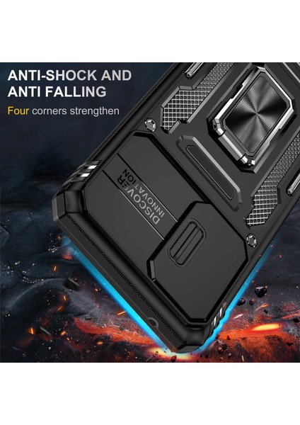 Samsung Galaxy A52 4G/5G/A52S 5g Çizgiye Karşı Çizelge Anti-Slatch Telefon Kılıfı Kamera Kapağı Pc+Tpu Ring Kickstand Cep Telefonu Kabuk Black (Yurt Dışından) fiyatları