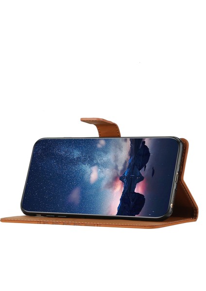 Samsung Galaxy A22 5g (Ab Versiyonu) Için Ince Fit Telefon Kapağı, Cilt Dokunma Hissi Cüzdan Retro Baskılı Desen Standı Deri Telefon Kasalı (Yurt Dışından)