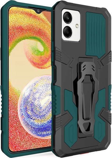 Mechwarrior Samsung Galaxy A04 4g (164.4 x 76.3 x 9.1 Mm) Telefon Kabuğu, Koruyucu Kasa Tpu+Pc Arka Klip Kickstand-Yeşil ile Sert Zırh Telefonu Kapağı (Yurt Dışından)