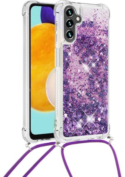 Samsung Galaxy A34 5g Sıvı Hızlı ve Şok Geçirmez Tpu Kapak Mor/kalpli (Yurt Dışından)