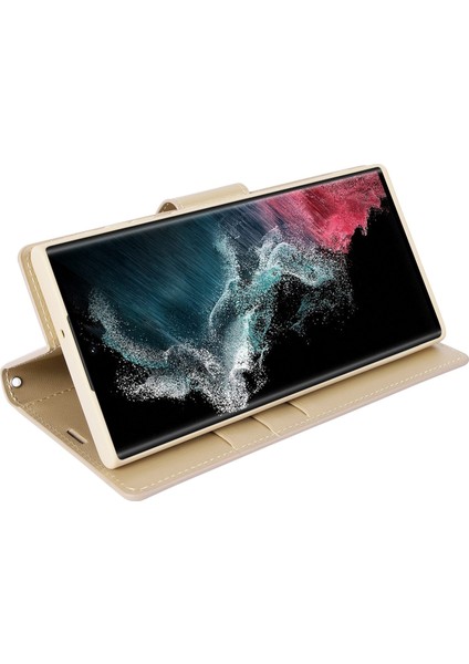 Hanman Mill Serisi Samsung Galaxy S22 Ultra 5g Koruyucu Folio Flip Cover Pu Deri Yumuşak Tpu Cüzdan Cüzdan Kılıfı (Yurt Dışından) fiyatları