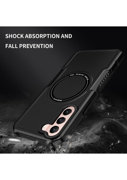 Samsung Galaxy S22 5g Kamera Lens Çerçevesi Manyetik Kılıf Manyetik Kablosuz Şarj Sabit Pc+Yumuşak Tpu Telefon Kapak Black (Yurt Dışından) fiyatları