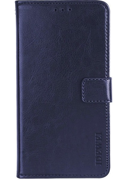 Samsung Galaxy A23 4G/A23 5g (Global Versiyon) Anti-Cratch Pu Deri Flip Stand Cüzdan Kapak Çılgın At Doku Telefon Koruyucu Case-Dark Mavi (Yurt Dışından)