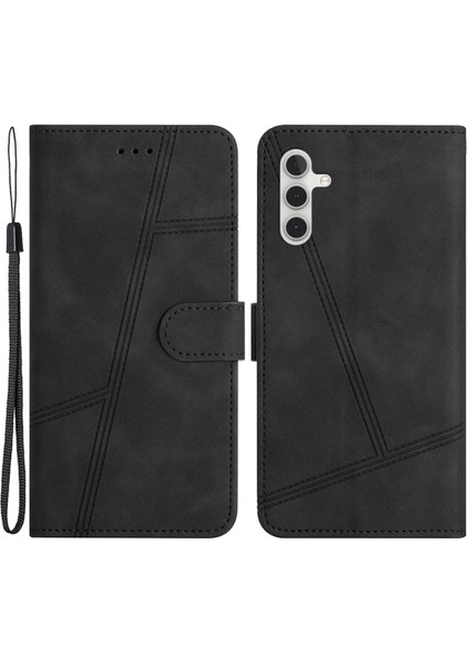 Samsung Galaxy A13 5g Için Cilt Dostu Telefon Kapağı Standı, Anti-Fall Retro Style Pu Deri Flip Telefon Cüzdan Case-Black (Yurt Dışından)