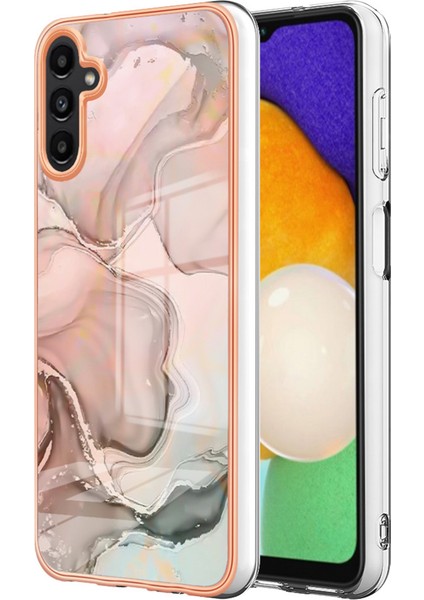 Samsung Galaxy A34 Için 5g Bırak-Kötü Elektrokaplatma Çerçevesi Tpu Kapak 2.0mm Imd Mermer Desen Cep Telefonu Vaka Pink (Yurt Dışından)