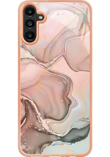 Samsung Galaxy A34 Için 5g Bırak-Kötü Elektrokaplatma Çerçevesi Tpu Kapak 2.0mm Imd Mermer Desen Cep Telefonu Vaka Pink (Yurt Dışından)