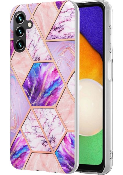 Samsung Galaxy A54 5g Için Yumuşak Tpu Telefon Kılıfı, Iyi Korunmuş Mermer Desen Imd Iml Çift Taraflı Elektroducing Koruyucu Kapak Işığı Mor (Yurt Dışından)