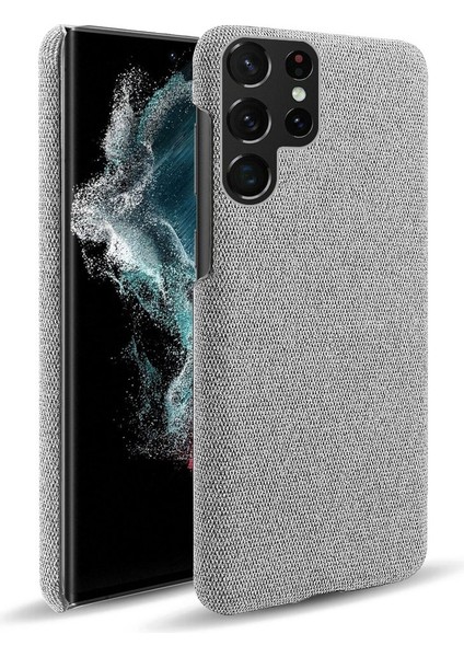 Samsung Galaxy S23 Için Ultra Düz Renk Sabit Pc Geri Kılıf Kılıf Doku Doku Anti-Drop Telefon Kapak Işık Gri (Yurt Dışından)