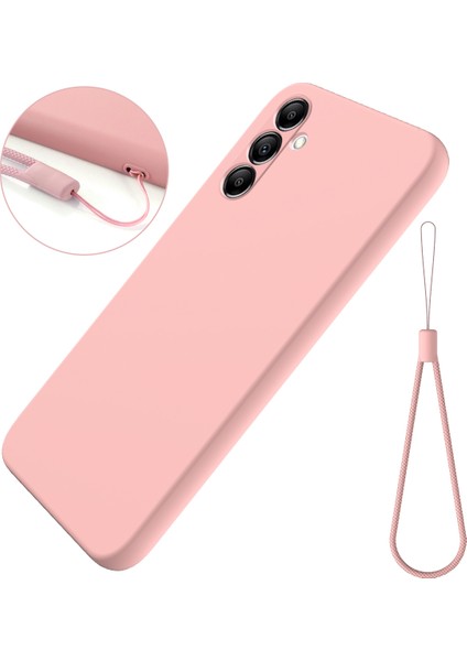 Samsung Galaxy A14 5g Case Anti-Slatch Sıvı Silikon Telefon Kapağı Strap-Pink ile (Yurt Dışından)