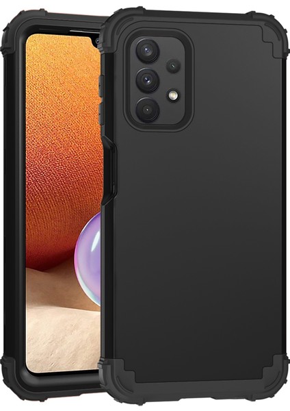 Samsung Galaxy A53 5g 3'ü 1 Arada Damla Geçirmez Silikon+Pc Kılıfı Anti-Çizelge Kalınlaştırılmış Köşe Telefon Kapak Black (Yurt Dışından)