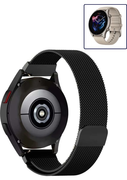 Amazfit Gtr3 ve Gtr3 Pro Uyumlu Kordon Hasır Metal Örgü Mıknatıslı Kayış fiyatları