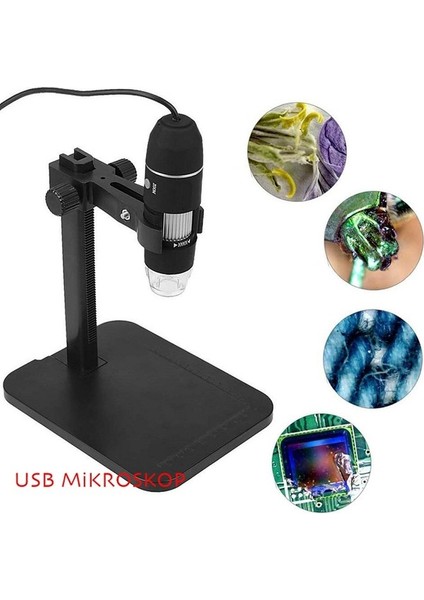 Dijital Taşınabilir 1000X 2mp 8 Ledli USB Mikroskop