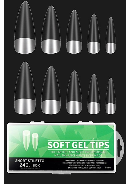 240'LI Soft Jel Tips & Yeni Nesil Kullanımı Kolay Yumuşak Jel Tips T-186-4