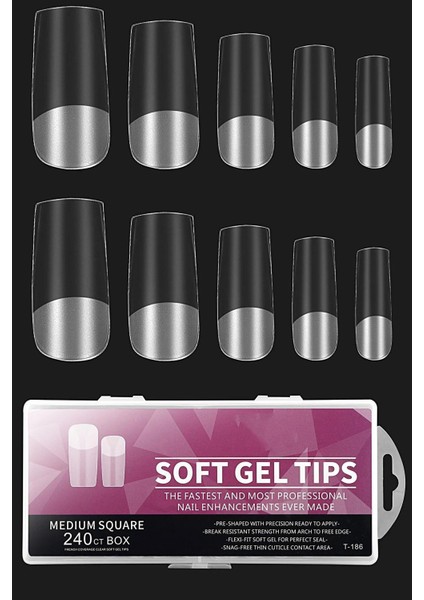 240'LI Soft Jel Tips & Yeni Nesil Kullanımı Kolay Yumuşak Jel Tips T-186-2