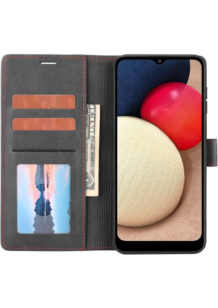 Samsung Galaxy A14 Için 5g Anti-Cratch Telefon Kapağı Stand Şok Geçirmez Renk Çizgi Dekor Flip Deri Manyetik Kapanış Telefon Kasası Cüzdan-Siyah (Yurt Dışından) fiyatları