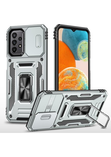 Samsung Galaxy A23 4g/5g Için Zırh Serisi (Global Versiyon) Kickstand Tasarım Telefon Kılıfı Pc+Tpu Koruyucu Arka Kapak (Yurt Dışından)