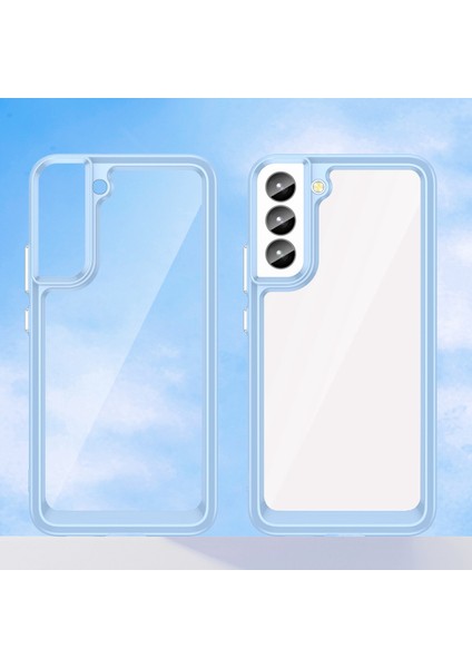 Samsung Galaxy S23+ Tpu+ Tpu+ Akrilik Hibrid Telefon Kılıfı Şok Geçirmez Koruyucu Koruyucu Arka Kapak-Mavi (Yurt Dışından)