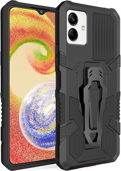 Mechwarrior Samsung Galaxy A04 4g (164.4 x 76.3 x 9.1 Mm) Telefon Kabuğu, Koruyucu Kasa Tpu+Pc Arka Klip Kickstand-Black ile Sert Zırh Telefonu Kapağı (Yurt Dışından)
