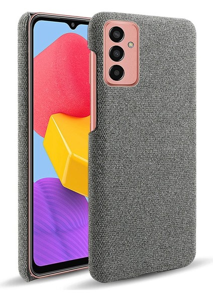 Samsung Galaxy M13 Için 4g Cep Telefon Kılıfı Kabuk Şok Sert Renk Sert Pc+Kumaş Telefon Kapak-Grey (Yurt Dışından)