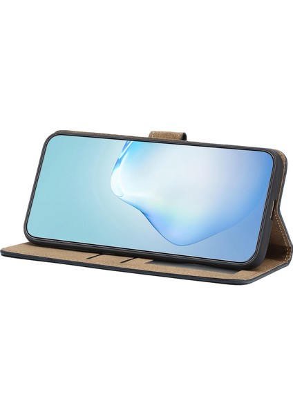 Seashell Digital Samsung Galaxy S21+ 5g Flip Cüzdan Kılıfı Için, Iş Tarzı Cowhide Doku Pu Deri Telefon Stand Kapağı Strap-Mavi ile (Yurt Dışından)