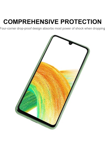 Samsung Galaxy A33 5g Anti-Fall Silikon Kılıf Düz Kenar Sıvı Kesin Kesim Iyi Korunmuş Telefon Geri Kapak Pembe (Yurt Dışından) fiyatları