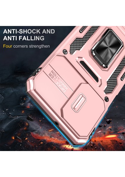 Samsung Galaxy A23 4g/5g Için Zırh Serisi (Global Versiyon) Kickstand Tasarım Telefon Kılıfı Pc+Tpu Koruyucu Arka Kapak Slayt Kamera Kapak Golü Altın (Yurt Dışından) fiyatları