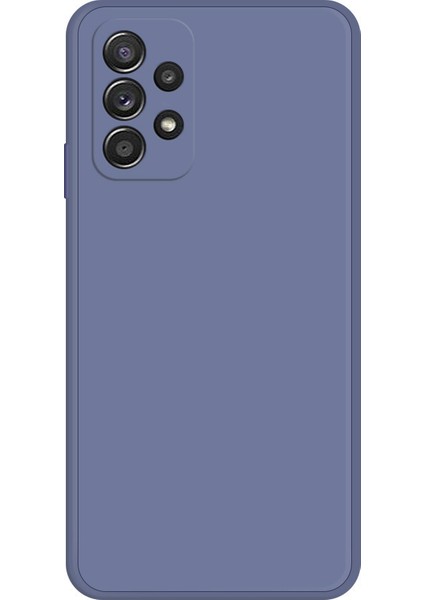 Samsung Galaxy A52 4G/5G/A52S 5g Şok Geçirmez Akıllı Telefon Kasası, Ka Tpu+Mikrofiber Astar Düz Kenar Telefon Geri Kapak-Gri Mavi (Yurt Dışından)