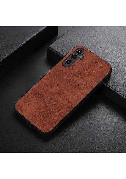 Samsung Galaxy A14 5g Için Telefon Koruyucu Kabuğu, Dokulu Pu Deri Kaplamalı Pc+Tpu Telefon Kapak-Kahverengi (Yurt Dışından) fiyatları