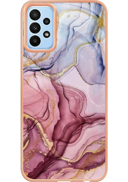 Samsung Galaxy A23 4G/A23 5g (Global Versiyon) 2.0mm Imd Mermer Desen Tpu Kapak Anti-Çizelge Elektraptaşlama Telefon Kapak Gül Altın (Yurt Dışından)