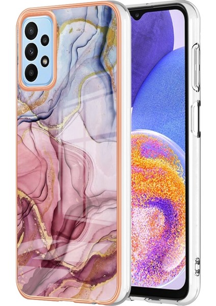 Samsung Galaxy A23 4G/A23 5g (Global Versiyon) 2.0mm Imd Mermer Desen Tpu Kapak Anti-Çizelge Elektraptaşlama Telefon Kapak Gül Altın (Yurt Dışından)