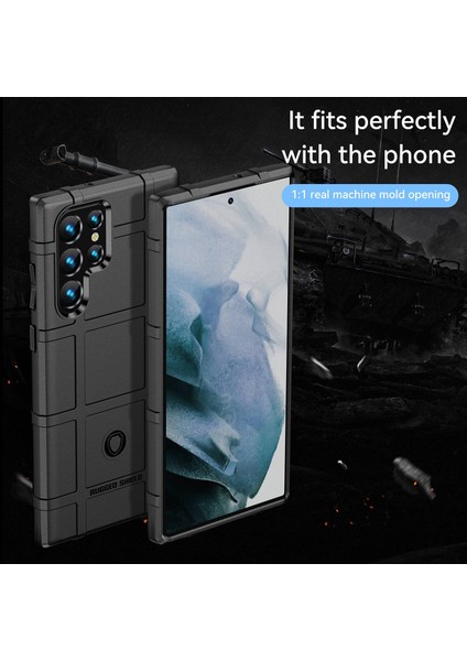 Samsung Galaxy S23 Için Ultra Sağlam Square Doku Doku Telefon Kılıfı Anti-Çizelge Esnek Tpu Koruyucu Kapak Black (Yurt Dışından)