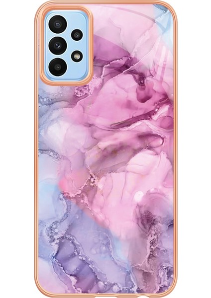 Samsung Galaxy A23 4G/A23 5g (Global Versiyon) 2.0mm Imd Mermer Desen Tpu Kapak Anti-Çizelge Elektraptaşlama Telefon Kapağı Sol (Yurt Dışından)