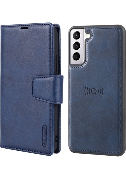 Samsung Galaxy S22+ 5g Için Hanman Miro2 Serisi Seri Çıkarılabilir 2'si 1 Arada Sabit Kılıf Manyetik Cüzdan Kapağı Pu Deri Stand Koruyucu Kabuk Mavisi (Yurt Dışından)