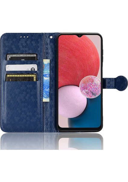 Samsung Galaxy A13 Için 4g Dot Dokulu Istiyorum Telefon Kapak Kapak Kaynak Pu Deri Deri Stand Cüzdan Telefon Vaka Sapfire (Yurt Dışından)