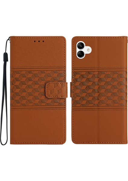 Samsung Galaxy A04 4g (164.4 x 76.3 x 9.1 Mm) Için Cilt Dokunuşu Cüzdanı Kasası, Retro Baskılı Desen Deri Telefon Standı Kapak Kahverengi (Yurt Dışından)