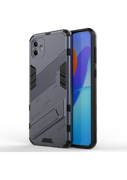 Samsung Galaxy A04 4g (164.4 x 76.3 x 9.1 Mm) Sert Pc+Yumuşak Tpu Kapak Kickstand Anti-Slatch Anti-Slatch Phone Case-Dark Mavi (Yurt Dışından)