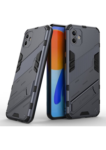 Samsung Galaxy A04 4g (164.4 x 76.3 x 9.1 Mm) Sert Pc+Yumuşak Tpu Kapak Kickstand Anti-Slatch Anti-Slatch Phone Case-Dark Mavi (Yurt Dışından)