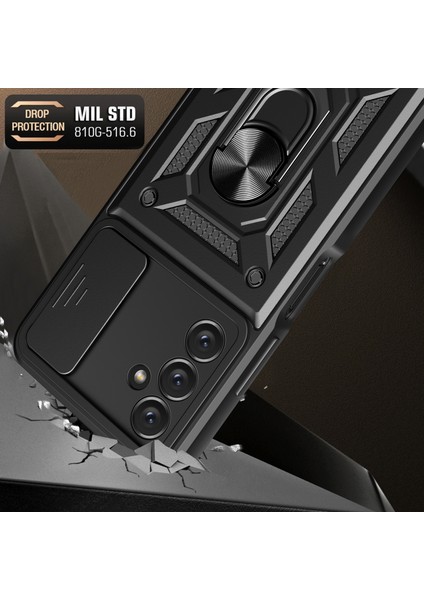 Samsung Galaxy A14 5g Için Şok Geçirmez Telefon Kılıfı, Ring Kickstand Pc+Tpu Koruyucu Arka Kapak Slayt Kamera Koruyucu Gold (Yurt Dışından) fiyatları