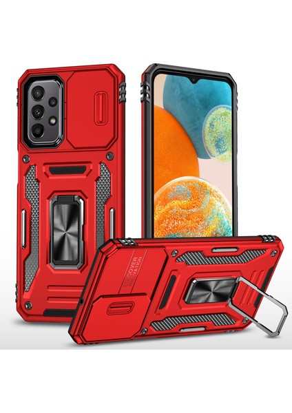 Samsung Galaxy A23 4g/5g Için Zırh Serisi (Global Versiyon) Kickstand Tasarım Telefon Kılıfı Pc+Tpu Koruyucu Arka Kapak (Yurt Dışından)