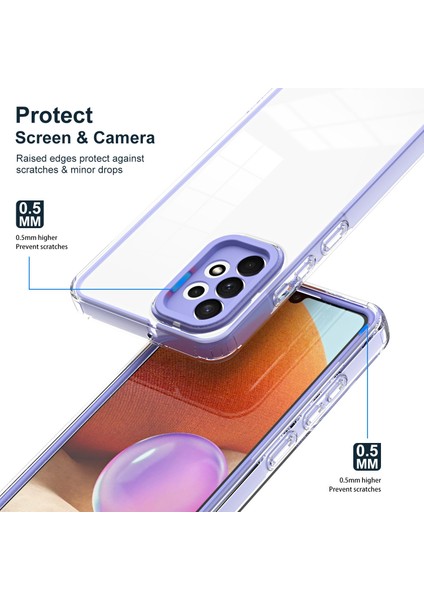 Samsung Galaxy A52 4G/A52 5G/A52S 5g 3 3'ü 1 Arada Tasarım Temiz Tpu+Pc Telefon Damla Geçirmez Kılıf Anti-Çizgiye Dönüş Arka Kapak-Moral (Yurt Dışından)
