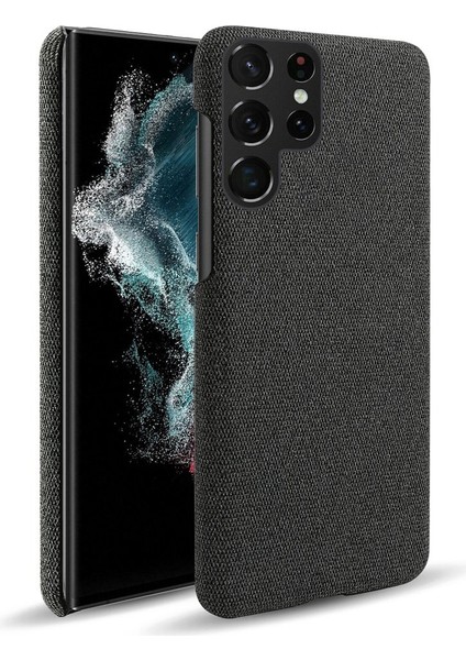 Samsung Galaxy S23 Için Ultra Düz Renk Sabit Pc Geri Kılıf Kılıf Doku Doku Anti Drop Telefon Kapak Black (Yurt Dışından)