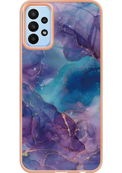 Samsung Galaxy A23 4G/A23 5g (Global Versiyon) 2.0mm Imd Mermer Desen Tpu Kapak Anti-Çizelge Elektraptaşlama Telefon Kapak-Moral (Yurt Dışından)