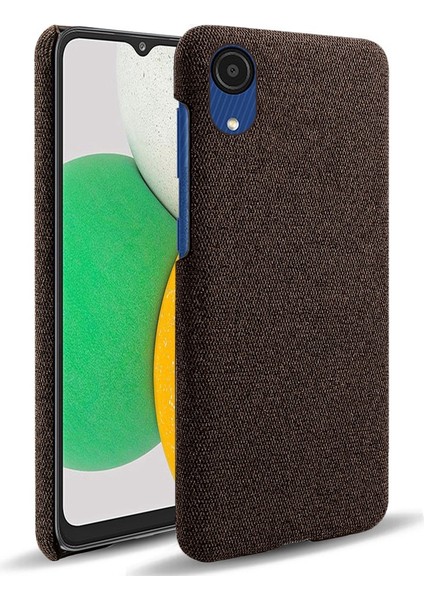 Samsung Galaxy A23E Çizgiye Karşı Çizelge Anti-Cep Telefon Kılıfı Kabuk Düz Renk Sert Pc+Bez Telefon Kapak Kahverengi (Yurt Dışından)