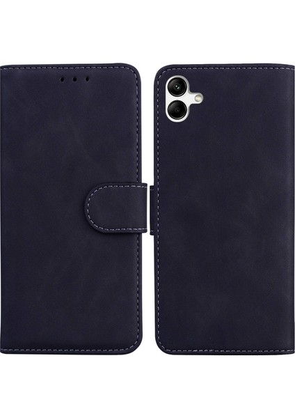 Samsung Galaxy A04 4g (164.4 x 76.3 x 9.1 Mm) Için Akıllı Telefon Kapağı, Pu Deri Flip Cüzdan Kılıfı Eller Serbest Standı Telefon Kabuk-Black (Yurt Dışından)