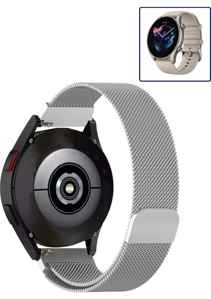 Amazfit Gtr3 ve Gtr3 Pro Uyumlu Kordon Hasır Metal Örgü Mıknatıslı Kayış fiyatları