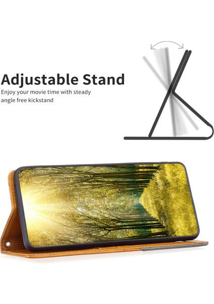 Samsung Galaxy A34 Için 5g Manyetik Otomatik Absorbed Pu Deri Kılıf Baskılı Rhombus Benzeri Kart Yuvası Stand Flip Telefon Kapağı Sarı (Yurt Dışından)