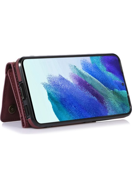 Samsung Galaxy S22+ 5g Cüzdan Tasarım Telefon Kılıfı Giyim Dayanıklı Çoklu Kart Yuvası Deri Kaplamalı Tpu Kapak Kırmızısı (Yurt Dışından) fiyatları